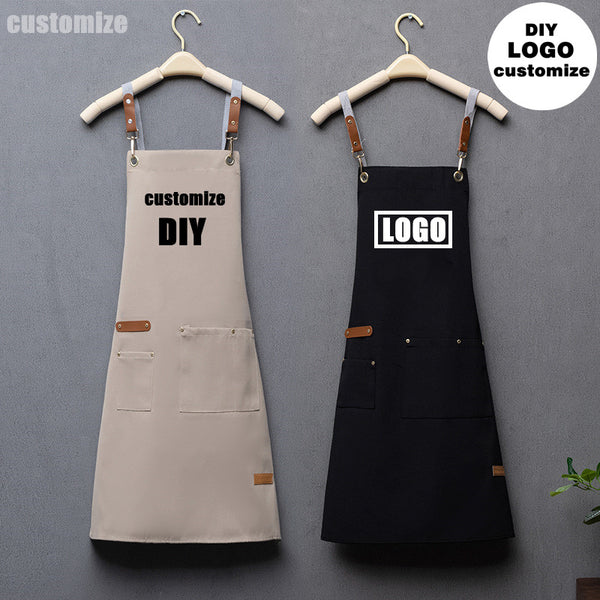China Custom Screen Printed Aprons Kitchen Restaurant Cafe Pet Shop Hairdresser Work Clothes Cleaning Bib Hairdressing Customize Your Apron