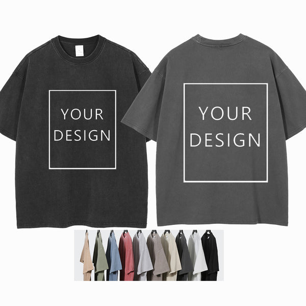 Sidiou Group Factory Wholesale 250g Thick Washed And Worn Men's T-Shirts DIY Brand Logo Picture Design Your Own T-shirts Online