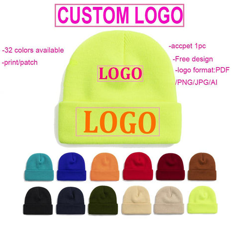Sidiou Group Acrylic Winter Women Solid Knitting Beanies Hat Men Casual DIY Print Embroidered Logo Design Your Own Beanie