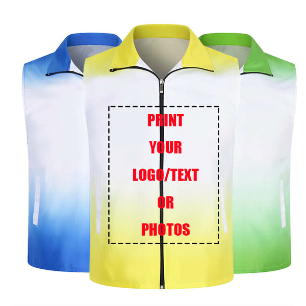 Sidiou Group Custom Logo Embroidered Logo Printing Advertising Vest For Unisex Gradient Colors Volunteer Promotional Vests