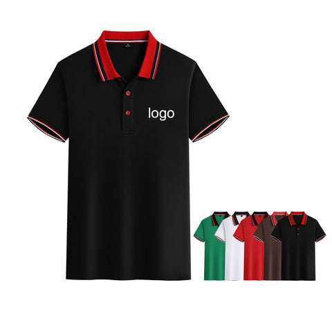 Sidiou Group Men's Restaurant Short Sleeve Personalised Work T-shirt Stripe Color Matching Lapel Add Custom Embroidered Printed Polo Shirts