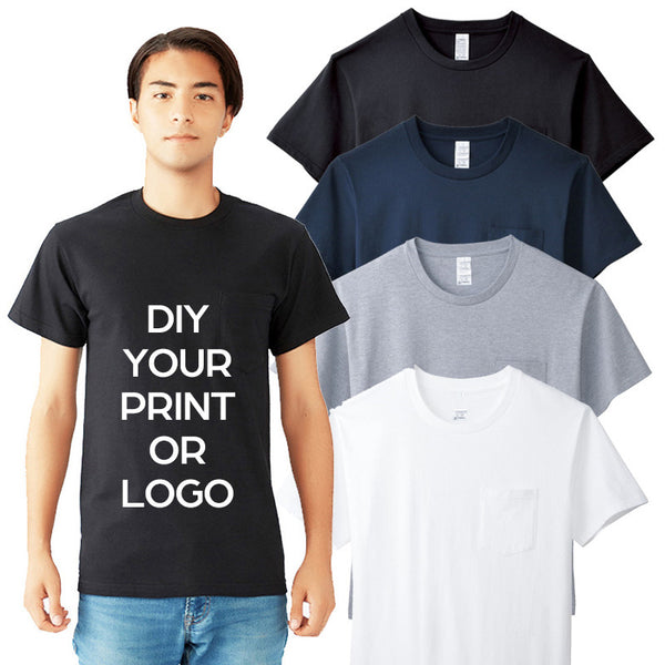 Sidiou Group 100% Cotton Plain T-shirt Men Custom Team T-Shirts With Pocket Summer Short Sleeve Fashion High Quality T Shirt Printing