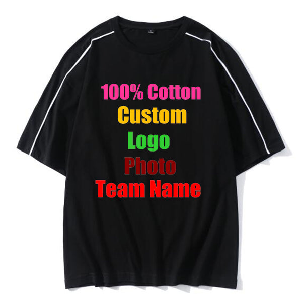 Sidiou Group Design Your Picture Logo Printing Tshirts Drop Shoulder Half Sleeve Embroidered T Shirt Pure Cotton Custom Promotional T-shirts