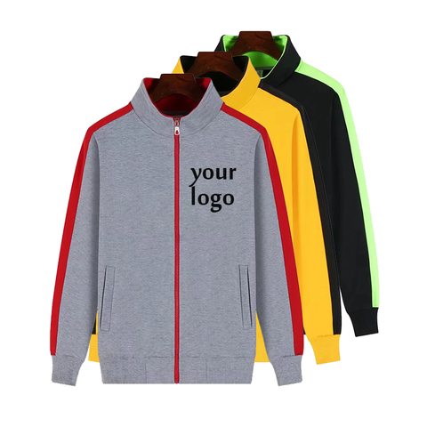 Design Logo Customize Your Own Zip Up Hoodie For Men And Women Thin Long-sleeved Street Casual Team Top Custom Hoodies And Jackets