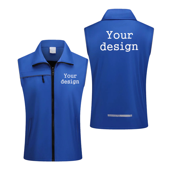 Wholesale Customize Fleece Reflective Design Volunteer Advertising China Working Vest Casual Sleeveless Promotional Vests With Printed Logo