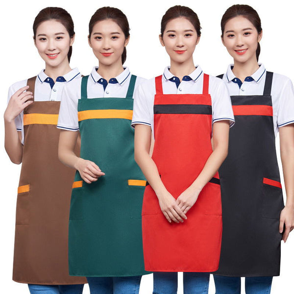 Sidiou Group High Quality Cooking Waterproof And Antifouling Strap Apron Kitchen Embroidered Overalls For Women Custom Apron With Name
