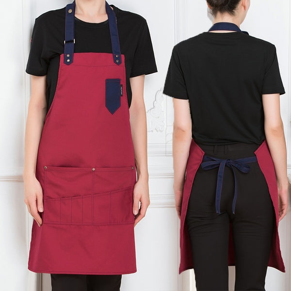 Custom Logo Design Kitchen Apron Work Apron With For Couple Wife Kitchen Gift Restaurant Apron Pattern Cooking School Aprons
