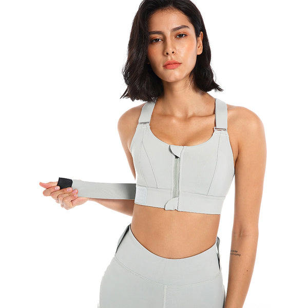 Sidiou Group Anniou Women Adjustable Strap Sports Bras Yoga Vest Front Zipper Plus Size Shockproof Gym Fitness Athletic Bra