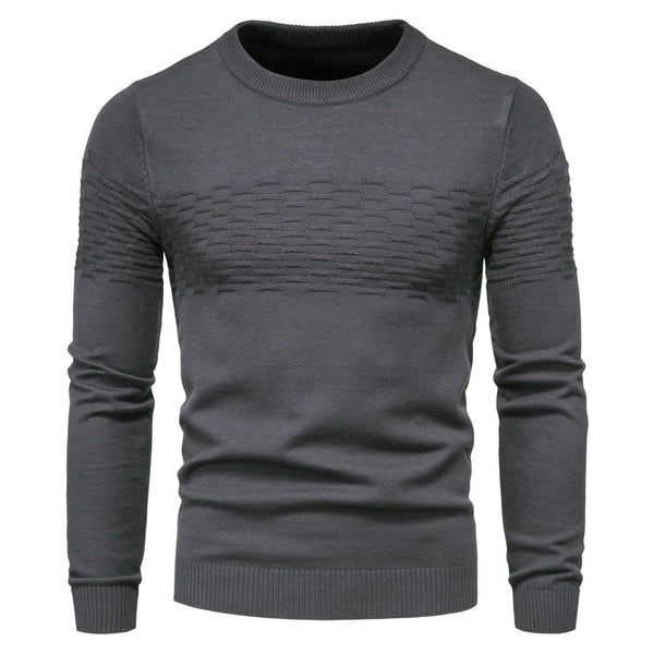 Sidiou Group Anniou Men Winter New Casual Solid Thick Wool Cotton Sweater Pullover High Elasticity Fashion Slim Fit Roune-Neck Sweater