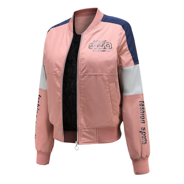 Sidiou Group Anniou spring  Autumn Fashion Casual Women's Jacket Patchwork Sport Plus Size Baseball Jackets Letter Printing Waterproof Short Bomber Jacket