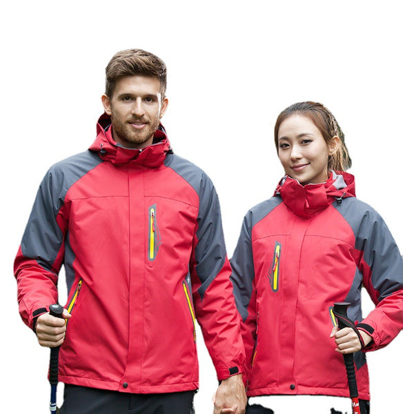 Sidiou Group Anniou Outdoor Men & Women 3 in 1 Hooded Waterproor Breathable Softshell Jacket Fleece Jacket for Hiking Climbing