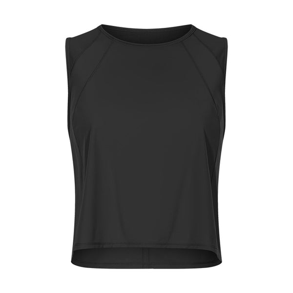 Sidiou Group Anniou Hollow Back Women Crop Gym Tank Tops with Mesh Block Sleeveless Soft Breathable Workout Shirts Quick Dry Yoga Vest