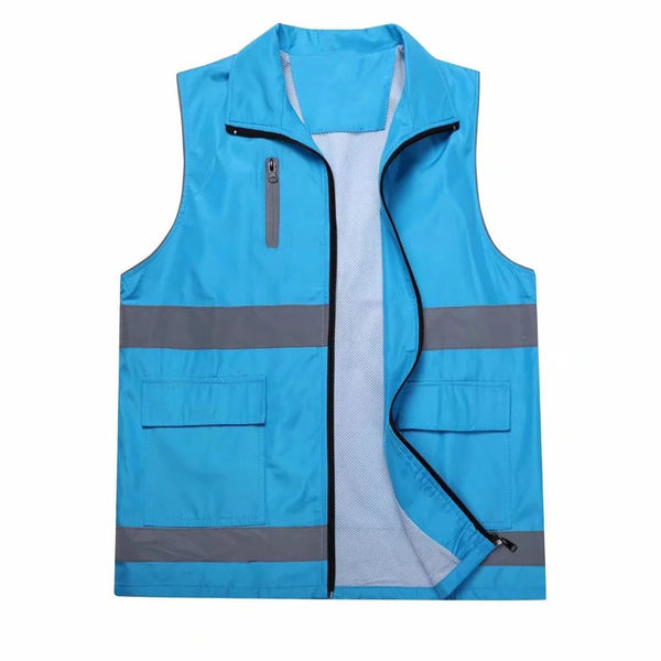 Men's Custom Design Printed Logo Work Vest Casual Sleeveless Reflective Embroidered Safety Vests Uniform Jacket Tops Personalised Hi Vis Vests
