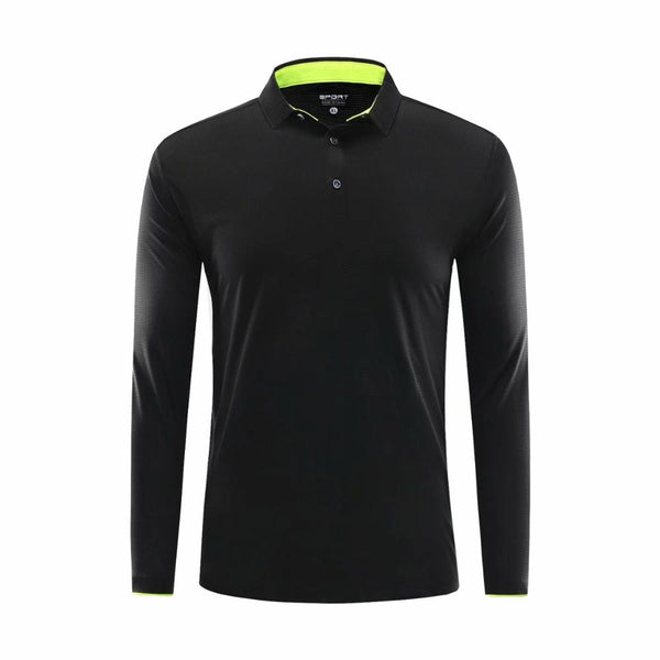 Custom Promotional Long Sleeve Sport Polo Shirt Men Fitness T shirt Gym Tshirt Sportswear Dry Fit Running Quick Dry Tennis Golf Shirt Workout Top