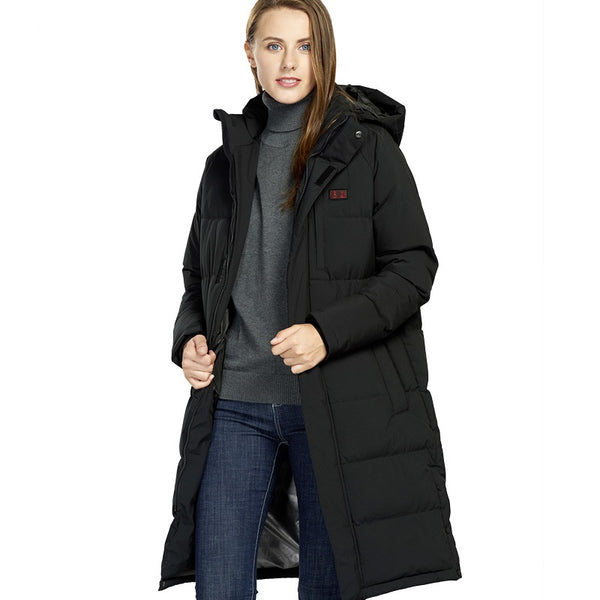 Sidiou Group Anniou Custom Battery Heated Jacket Winter Heating Jacket For Women Long Coat Electric Heated Clothing USB Intelligent Heated Coat