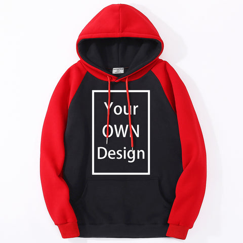 Make Your OWN Design Brand Logo/Picture Custom Men Women DIY Raglan Hoodies Sweatshirt Casual Hoody Clothing 4 Color Loose Fashion