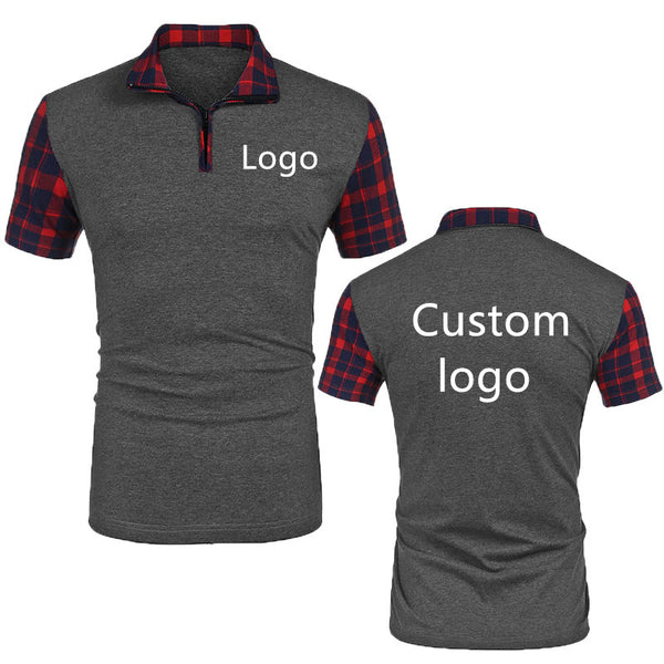 Sidiou Group Premium Quality Custom Logo Plaid Design Patchwork Casual Sports Men's Polo Shirts Company Embroidered Printed Polo Shirts