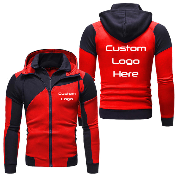Sidiou Group Custom Logo Casual Jackets With Pictures Patchwork Zipper Coat Spring Autumn Men's Hoody Jackets Make Your Own Hoodies