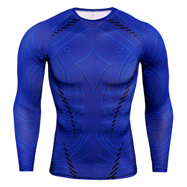 Sidiou Group Anniou New Men Running Shirt Gym Sport Shirts Breathable Long Sleeve Compression Top Fitness Men Tight Rashguard