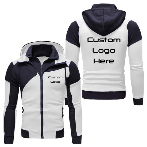 Sidiou Group Custom Logo Casual Jackets With Pictures Patchwork Zipper Coat Spring Autumn Men's Hoody Jackets Make Your Own Hoodies