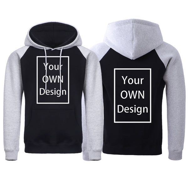 Make Your OWN Design Brand Logo/Picture Custom Men Women DIY Raglan Hoodies Sweatshirt Casual Hoody Clothing 4 Color Loose Fashion