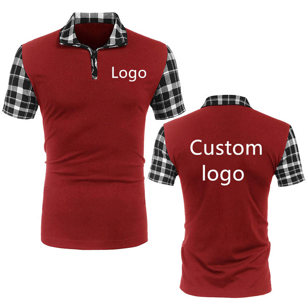 Sidiou Group Premium Quality Custom Logo Plaid Design Patchwork Casual Sports Men's Polo Shirts Company Embroidered Printed Polo Shirts