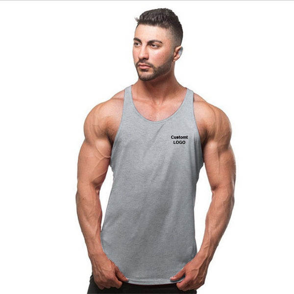 Sidiou Group Summer Custom Logo Fitness Sports Muscle Men's Vest Maker Fashion Casual Track And Field Shirt Name Printing On Running Vests