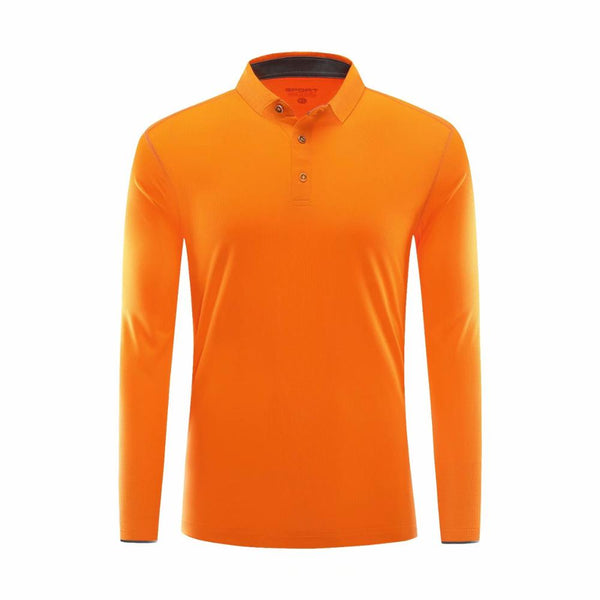 Custom Promotional Long Sleeve Sport Polo Shirt Men Fitness T shirt Gym Tshirt Sportswear Dry Fit Running Quick Dry Tennis Golf Shirt Workout Top