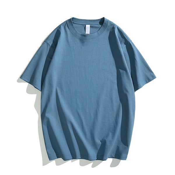 Wholesale Summer 230G 100% Cotton Basic Blank T shirt Men Loose Short Sleeve Oversized T Shirt Male Breathable T-shirts Personalized Custom