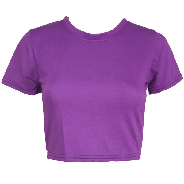 Sidiou Group New Fashion Wholesale Ladies Sexy Slim Fit T-shirt Cotton Short Sleeve Plain Crop Tops Women's Tee