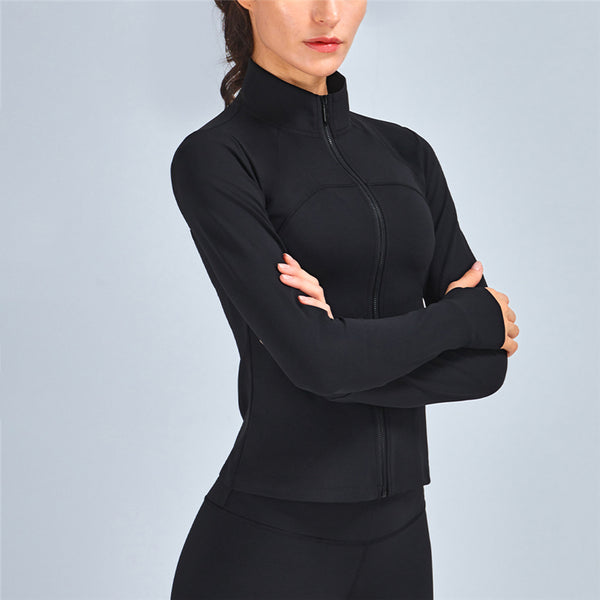 Sidiou Group Anniou Women's Long Sleeve With Thumb Hole Sports Jacket Zipper Design Yoga Shirt Fitness Sports Coat Workout Jogging Wear