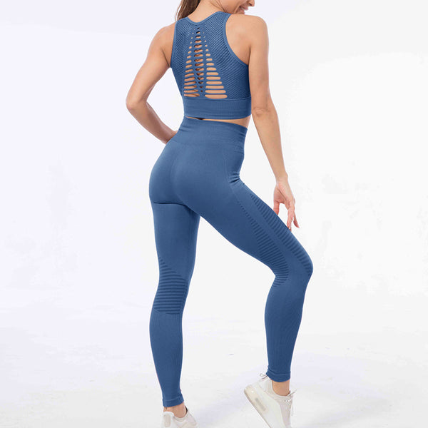 Sidiou Group Anniou Sexy Yoga Set Women Fitness Clothing Sportswear Gym Leggings Tights Padded Push-up Sports Bra Suits