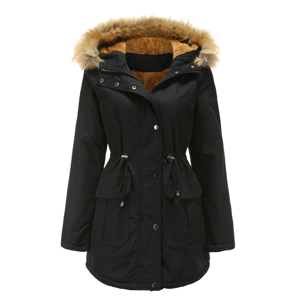 Sidiou Group Anniou New Velvet Padded Jacket With Hooded Fur Collar Winter Warm Jacket Plus Size Women's Padded Jacket