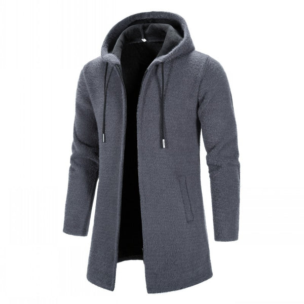Sidiou Group Anniou Winter Men Hooded Sweater Fashion Long Cardigan Coat Thicker Thermal Slim Casual Hoodie Sweaters Plus Size