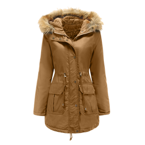 Sidiou Group Anniou New Velvet Padded Jacket With Hooded Fur Collar Winter Warm Jacket Plus Size Women's Padded Jacket