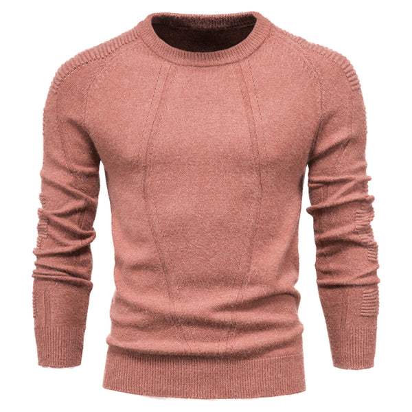 Sidiou Group Anniou New Autumn Winter Pullover Solid Color Men's Sweater O-Neck Sweater Casual Fashion Slim Sweaters Mens