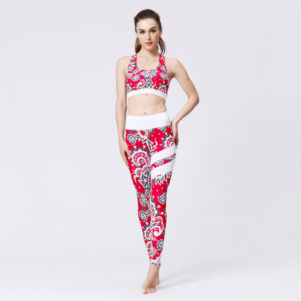 Sidiou Group Anniou Two Piece Set Women Tracksuit Fitness Clothing Seamless Yoga Sets Gym Wear Sweatsuit Workout Clothes for Women Printed Leggings