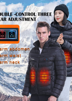 Anniou Dual Switch Unisex Hooded Winter Heating Coat - Sidiou Group