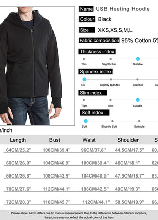 Anniou Mens Heated Hoodie Jacket - Sidiou Group