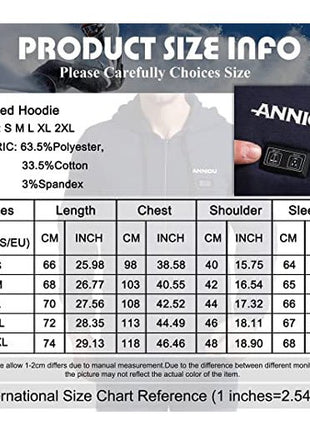 Anniou Men's Navy Heated Zip Up Hoodie - Sidiou Group