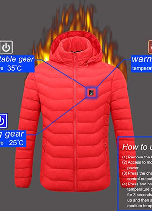 Anniou Unisex Hooded Heated Duck Down Jacket - Sidiou Group