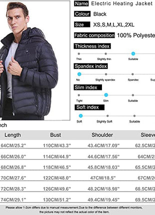 Anniou Unisex Hooded Heated Duck Down Jacket - Sidiou Group