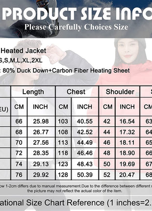 Men and Women's Heated Duck Down Jacket - Sidiou Group