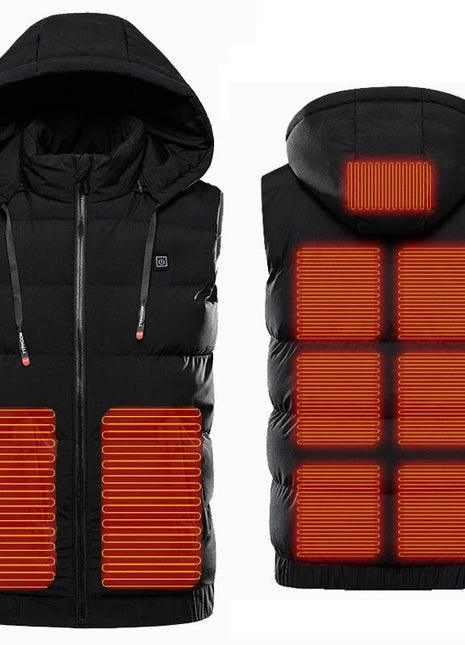 Plus Size Hooded Winter Heated Vest - Sidiou Group