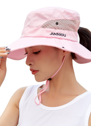 UV Protection Wide Brim Sun Bucket Hat - Sidiou Group