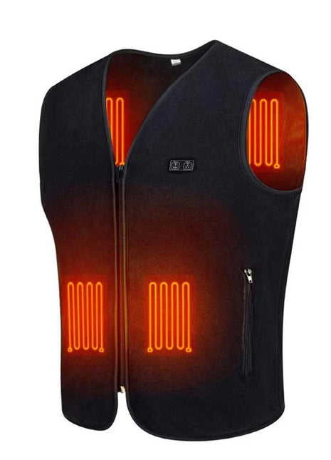 V - Neck Heated Fleece Jacket - Sidiou Group