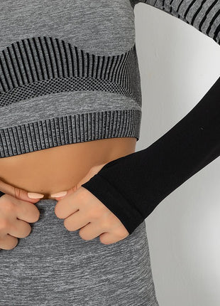 Women's Ombre Long Sleeve High Waisted Yoga Set - Sidiou Group