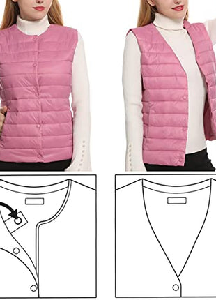 Women's Pink Button Heated Vest - Sidiou Group