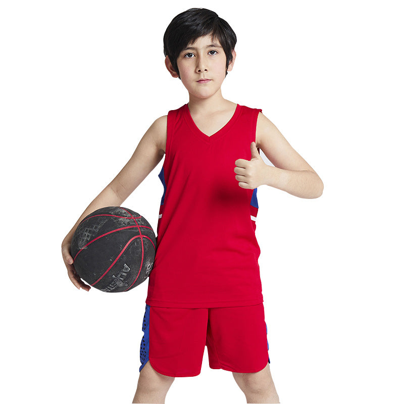 Wholesale Children Cheap Basketball Uniform Sets Custom High Quality Boys Basketball Shirts Breathable Basketball Team Jersey